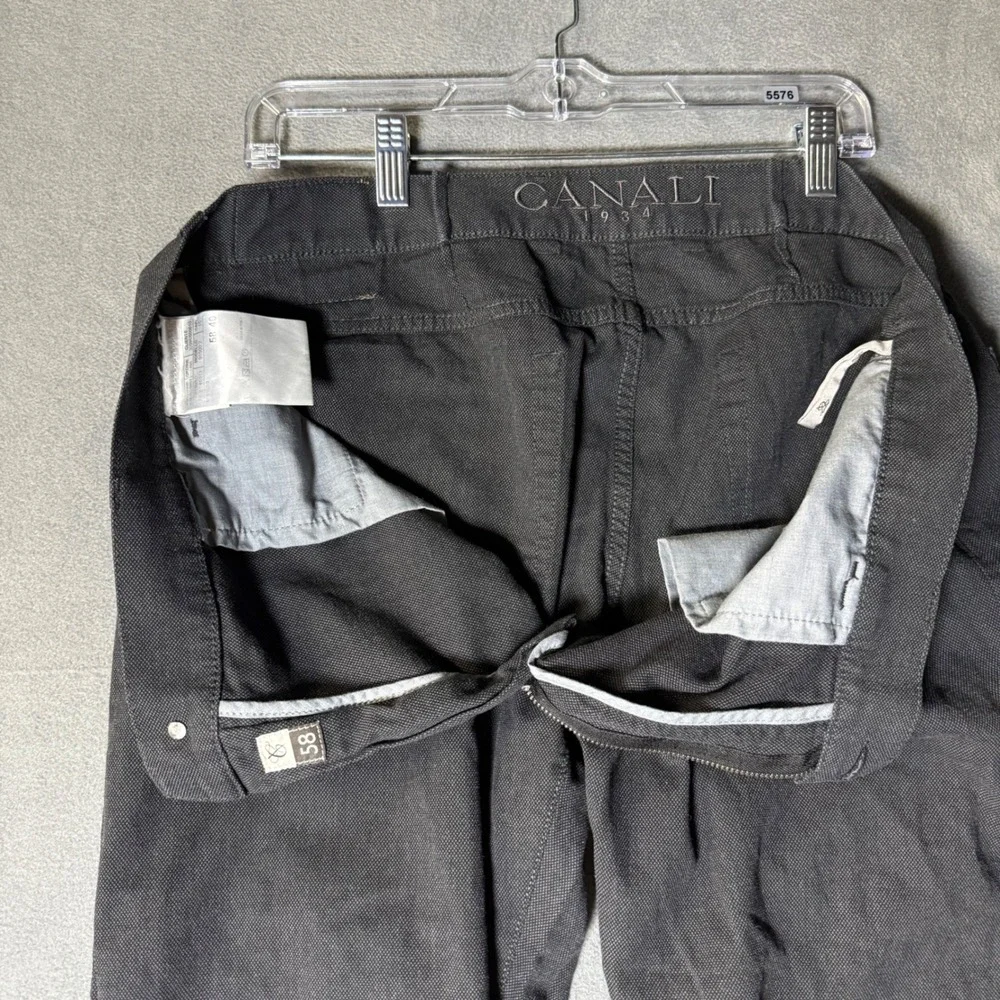 Canali 1934 Mens Charcoal Grey Birdseye Textured 5-Pocket Pants IT 58 US fit 38